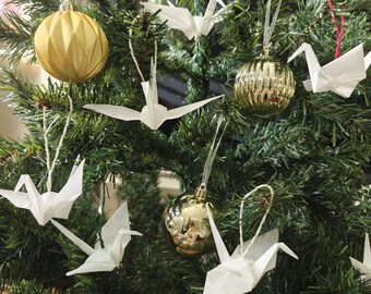 Origami Crane Hanging Decorations | Handmade Japanese Paper Ornaments | Peace & Luck Cranes