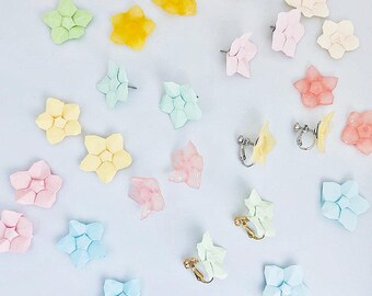 Origami Flower Stud Earrings, Japanese Pastel Colour Origami, Natural Origami or Glossy Resin Finish, Clip On or Stud𓊆PolyCrane𓊇