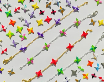 Handmade Miniature Origami shuriken Japanese Origami Paper UV Resin Waterproof bracelet [Can be customised]𓊆PolyCrane𓊇