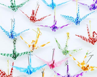 Handmade XL Japanese Origami Crane Earring / Clip-Ons𓊆PolyCrane𓊇