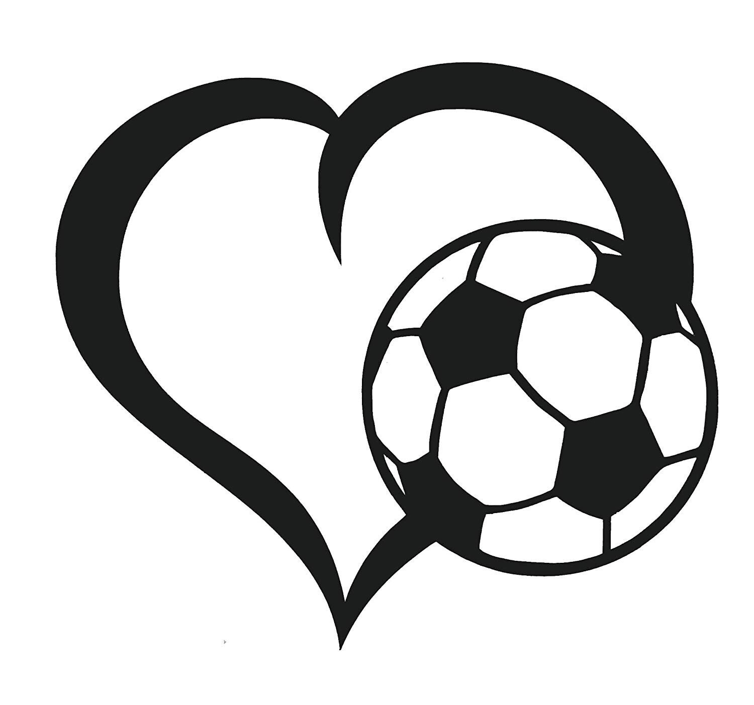 Soccer Heart Vinyl Decal Etsy