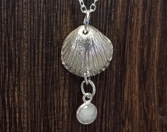 Selkie Collection | Moonstone Shell Handmade Sterling Silver Necklace Jewellery