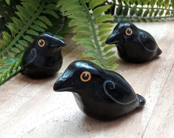 Pocket Familiar Cute Corvid Mini Crow Raven Pictish Clay Figurine Totem