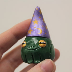 Wizard Frog Handmade Clay Ring Jewellery Holder Cone