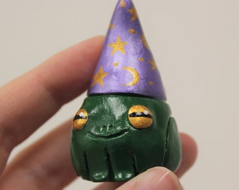 Wizard Frog Handmade Clay Ring Jewellery Holder Cone