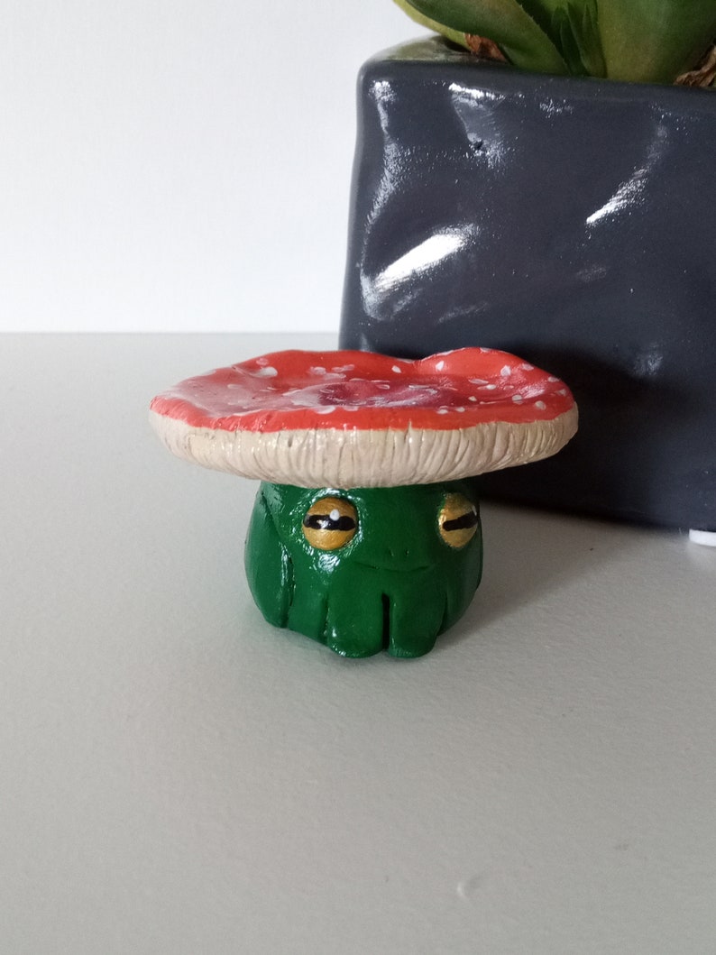 Fungi Froggy Handmade Clay Trinket Dish Frog Ring Holder image 6