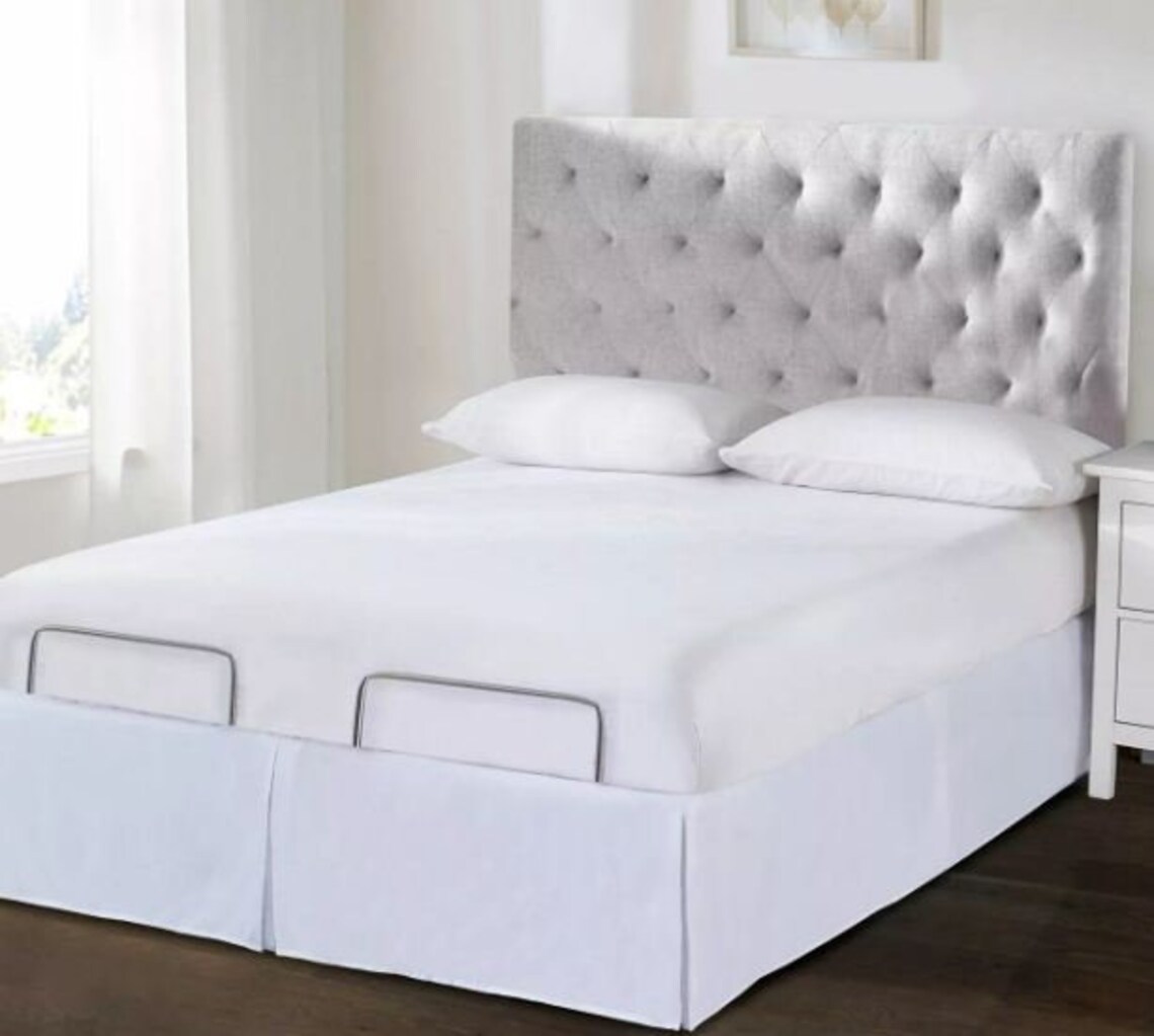 Adjustable Bed 1 Piece Wrap Around Tailored Bed Skirt Velcro Etsy