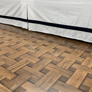 Border Tailored  Bed Skirt - 8&quot; to 39&quot; Drop Length 1 PIECE Tailored BED SKIRT 3 Sided 100% Cotton