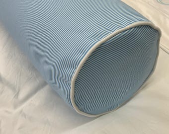 Ticking Striped Bolster Pillow with Piping for Decorative Home Décor