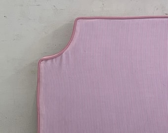 3" thick Headboard with Stripes in different colour and Piping border