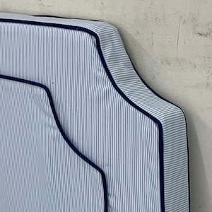 3&quot; thick Headboard with Stripes in different colour and Double Piping border
