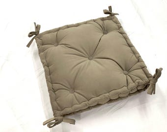 3" thick Tufted seat cushions, Indoor and outdoor Seat cushions, Soft Velvet cushion, Floor cushion, Chair pads.