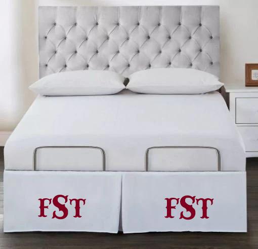Bed skirt split king discount