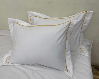 Single Embroidery border 100% Cotton Sateen Hotel Stitch Euro/Pillow Sham