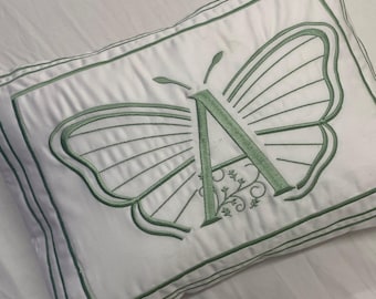 100% Cotton Sateen Hotel Stitch Euro/Pillow Sham Classic Embroidery Border with monogram