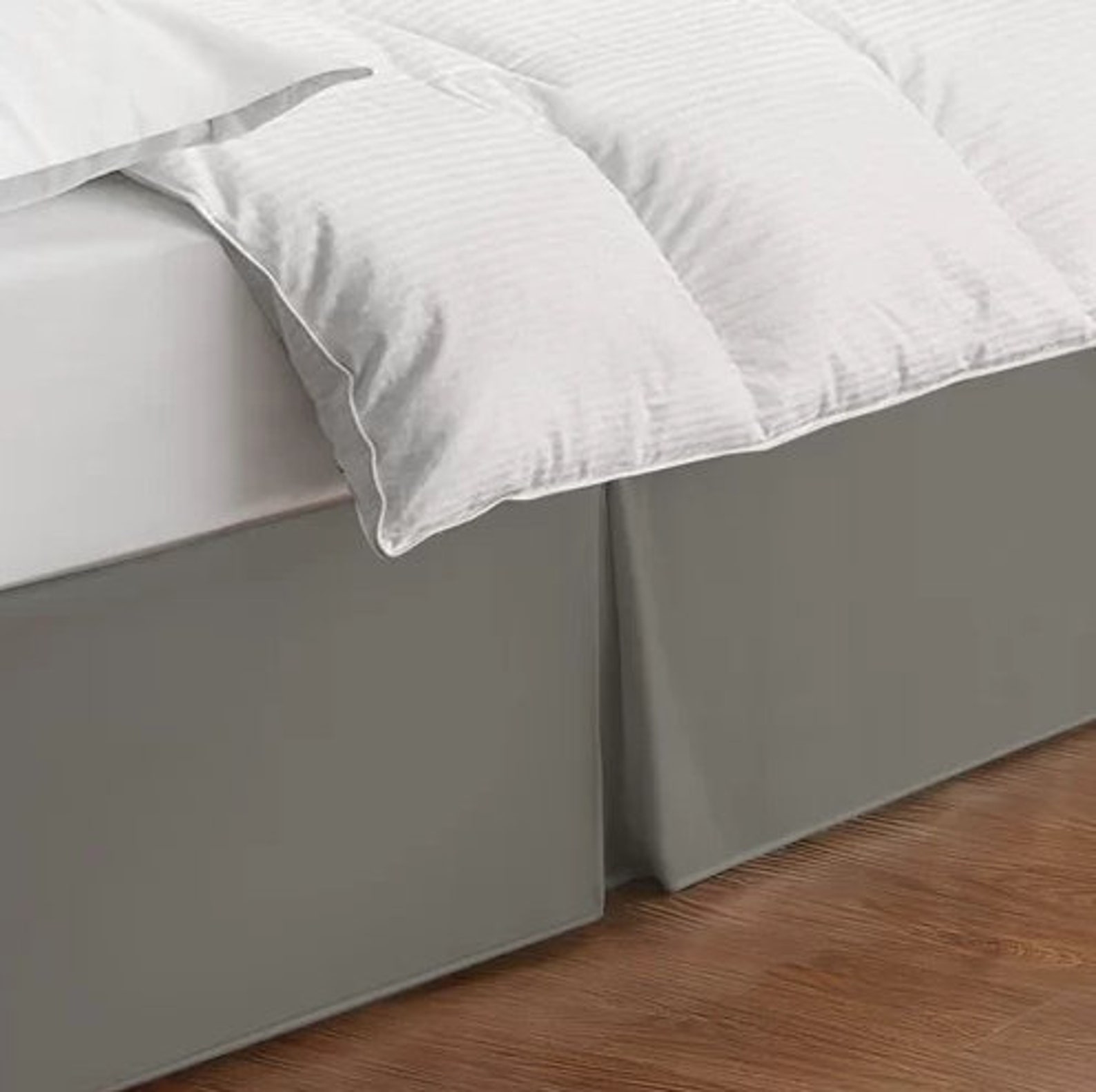 400 TC 1 Piece Wrap Around Tailored Bed Skirt Solid Extra Drop Length