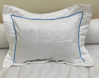 Single Embroidery border 100% Cotton Sateen Hotel Stitch Euro/Pillow Sham