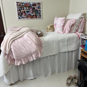 Twin, Twin XL, Full 100% Cotton Dorm Gathered BedSkirt