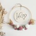 Children's room decoration, gift birth, baptism, dream catcher name, communion, baptismal gift, name tag wood dried flowers