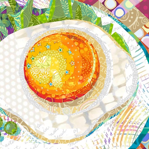 FRIED EGG Quilt Pattern. Fabric Collage Etsy