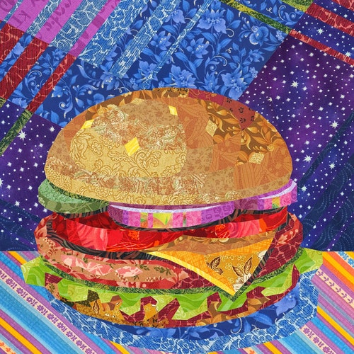 FRIED EGG Quilt Pattern. Fabric Collage Etsy