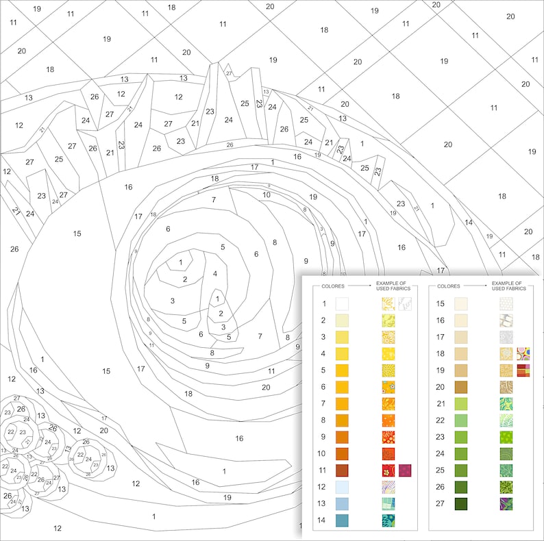 FRIED EGG Quilt Pattern. Fabric Collage Etsy
