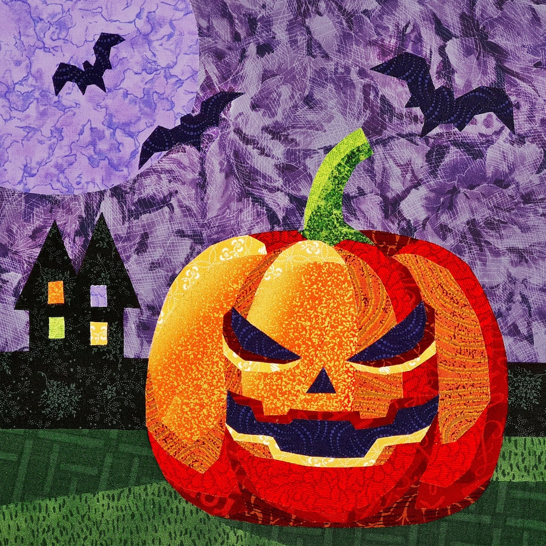 HALLOWEEN PUMPKIN Quilt Pattern, Fabric Collage, Applique - Etsy