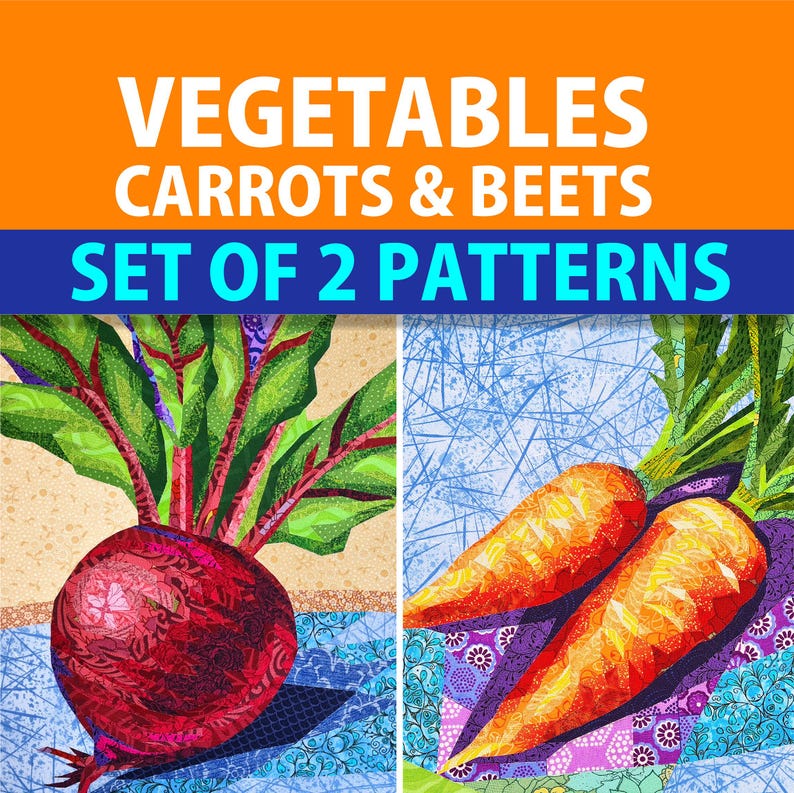 VEGETABLE Quilt Patterns, Still Life Fabric Collage, Applique - Etsy