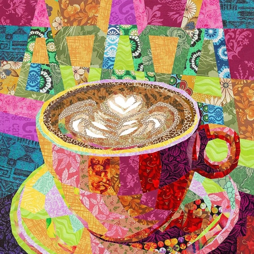BLUE CUP of COFFEE Quilt Pattern Etsy UK