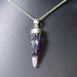 Large amethyst crystal Raw Rare Gemmy amethyst crystal rough from the heart of pointed rough Natural blue amethyst 925 silver