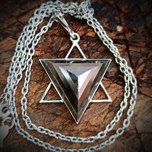 Sterling Silver Pyrite Star of David Pendant Necklace