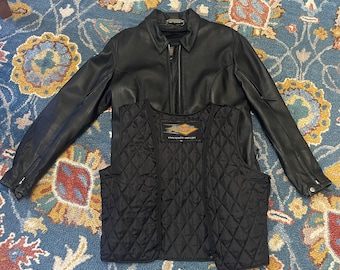 Vintage Black Leather Motorcycle / Biker Jacket WOMENS Size 2XL
