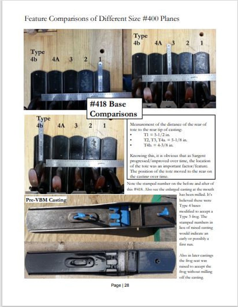 Sargent Bench Planes Identification Guide. the 400/5400/1400 Series Etsy