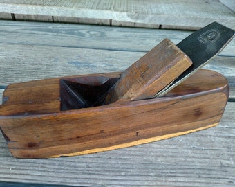 W S Woodstud. 9″ long Coffin Smoothing Plane with an 1 7/8″ Moulson Bros Iron