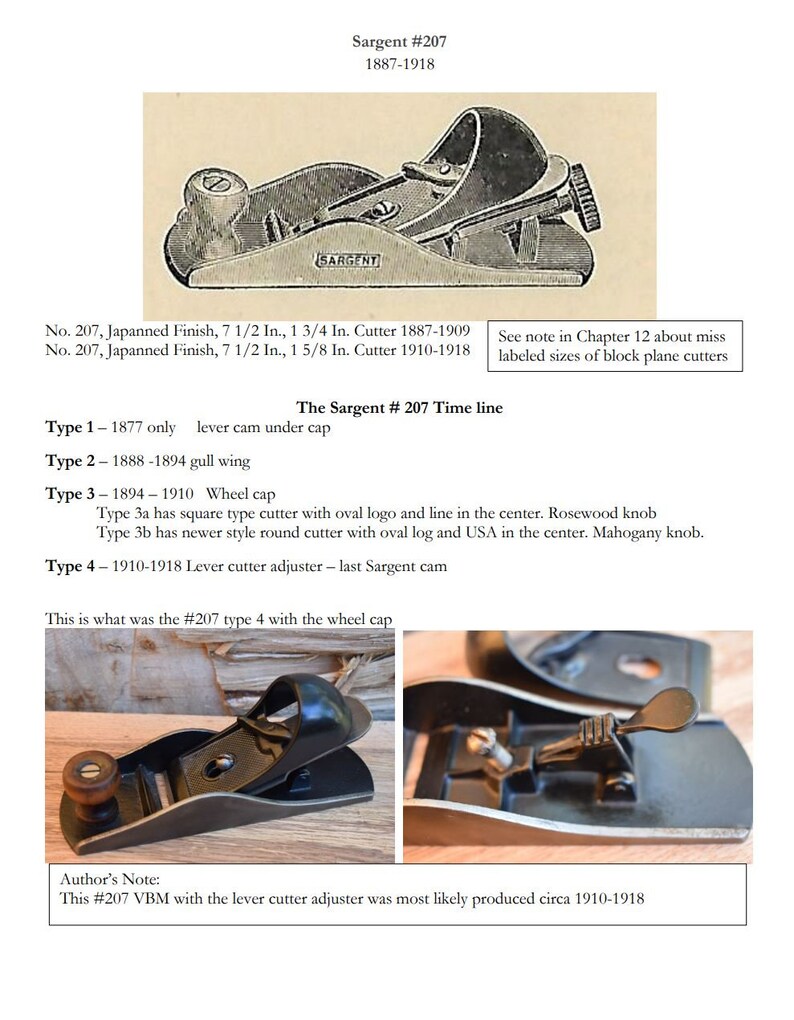 The Sargent Hand Plane Reference Guide for Collectors & Woodworkers