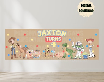 Toy Story | Banner Template | Birthday Banner | EDITABLE DIGITAL FILE | Canva Edit | Customizable