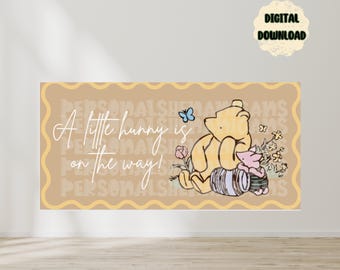 Baby Shower | Winnie the Pooh | Banner Template | Banner | EDITABLE DIGITAL FILE | Canva Edit | Customizable