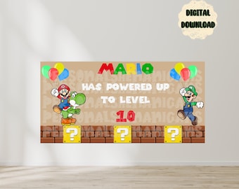 Super Brothers | Banner Template | Birthday Banner | EDITABLE DIGITAL FILE | Canva Edit | Customizable