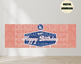 Los Angeles Dodgers | Baseball | Banner Template | Birthday Banner | EDITABLE DIGITAL FILE | Canva Edit | Customizable