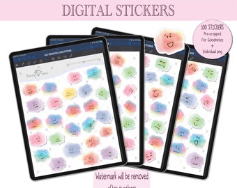 Mood Digital Stickers | Emoticon Stickers |  Pre-cropped For Goodnotes | Individual PNG | Journal Planner Stickers | Notability | Xodo