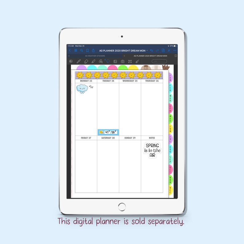 Download Kawaii Weather Planner Stickers Kawaii Digital Stickers | Etsy
