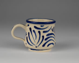Handmade Ceramic Espresso Cup – Painted Cobalt