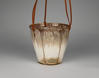 Handmade Ceramic Hanging Planter – Winter Wood