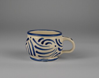 Handmade Ceramic Espresso Cup – Painted Cobalt