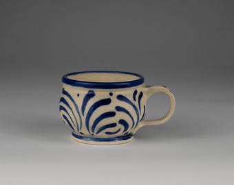 Handmade Ceramic Espresso Cup – Painted Cobalt