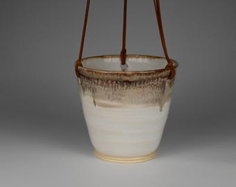 Handmade Ceramic Hanging Planter – Winter Wood