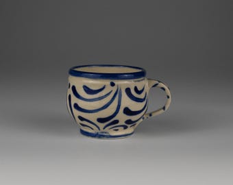 Handmade Ceramic Espresso Cup – Painted Cobalt