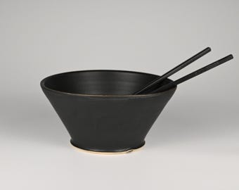 Handmade Ceramic Ramen Bowl – Wrought Iron Finish