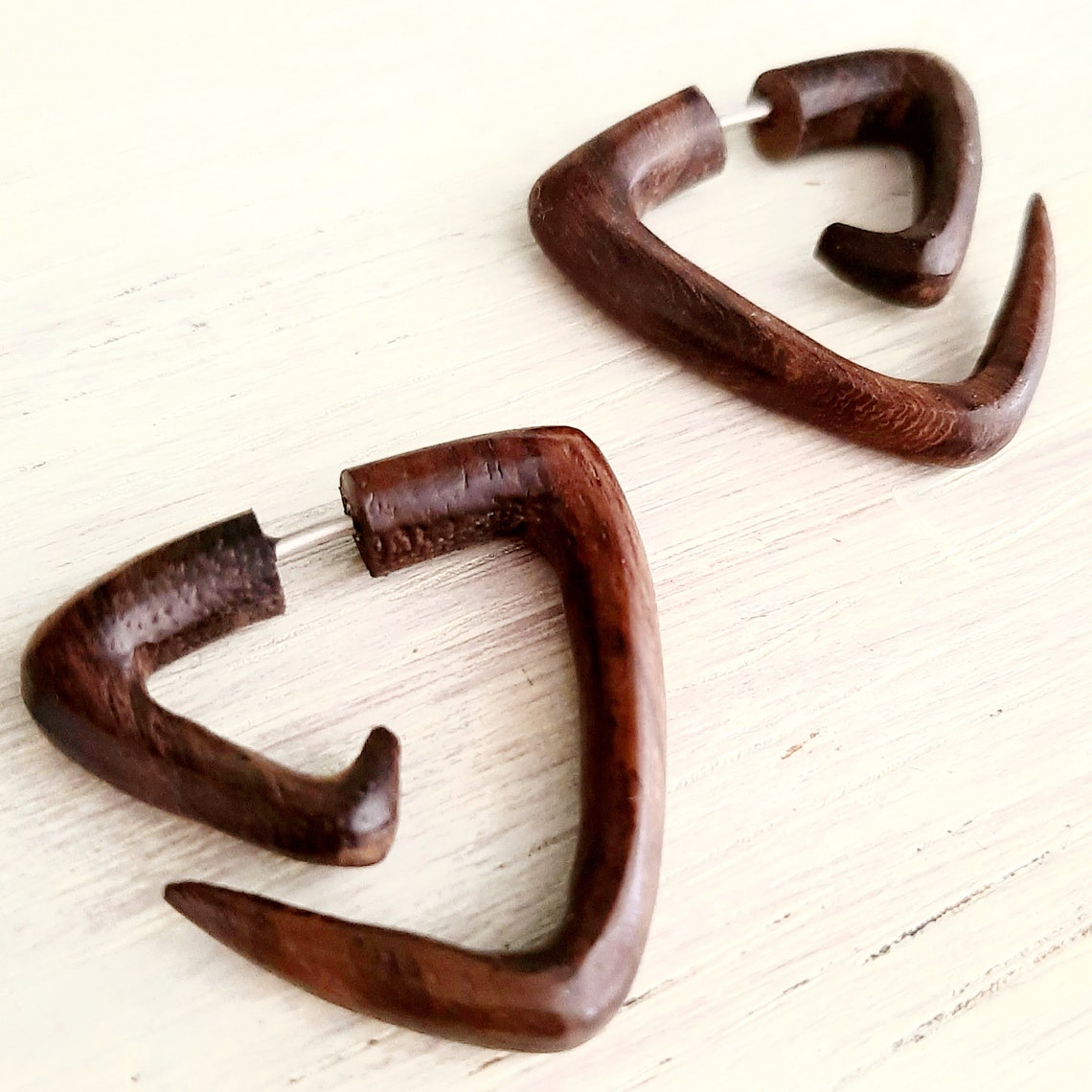 Faux écarteurs Boucles D'oreilles En Bois - Style Ethnique & Bohème - Unisexe