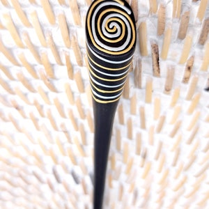 Spiral wooden hair stick image 4